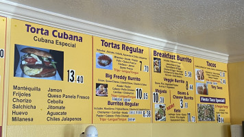 Freddy’s Kitchen Torteria menu