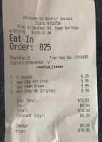 Dunkin' menu