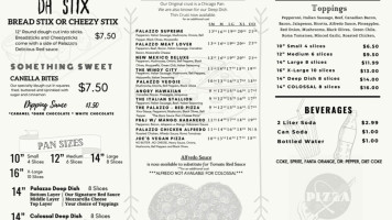 Pizza Palazzo menu