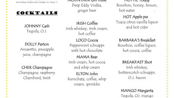 New Moon Cafe menu
