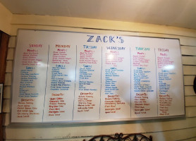 Zack's Family menu