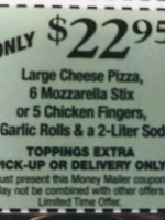 J R Pizza Bella menu