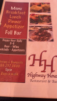 Highway House menu