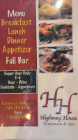 Highway House menu