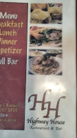 Highway House menu