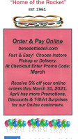 Benedetti's Deli menu