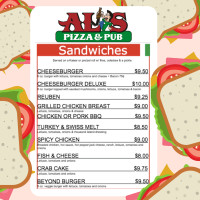 Al's Pizza menu