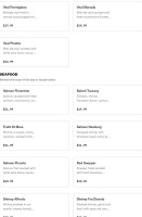 Bella Sera Italian menu