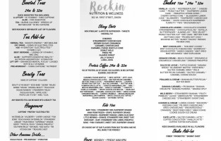 Rockin Nutrition menu