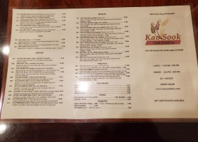 Kao Sook Thai Cuisine menu