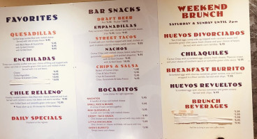 Cactus Taqueria menu