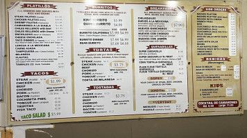 Burrito Express menu