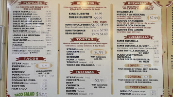 Burrito Express menu