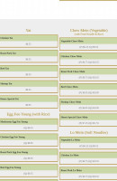 Golden Dragon Chinese menu