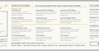 East Hampton Sandwich Co. menu