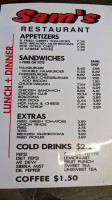 Sam's menu