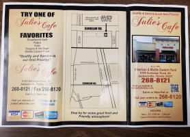 Julie's Cafe menu