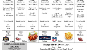 Boulevard Grill menu