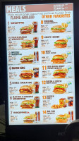 Burger King menu