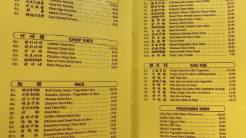 Golden House Restaurant menu