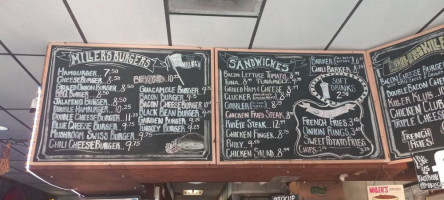 Miller's Cafe menu
