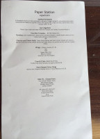 The Paper Station Bistro menu