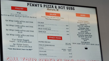 Penny's Pizza Hot Subs menu