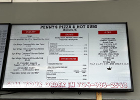 Penny's Pizza Hot Subs menu