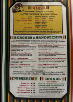 Kc's Wing House menu