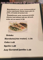 Taco Mayo menu