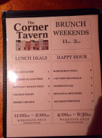 The Corner Tavern menu