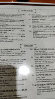Thailand menu
