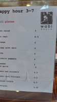 Wabi House menu