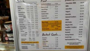 The Library Cafe menu