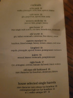 The Hatchet Hall menu