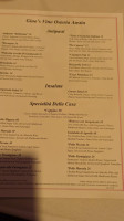 Gino's Vino Osteria menu