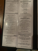 Sportsman's Grille And Lodge menu