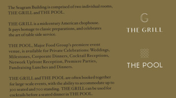 The Pool Lounge menu