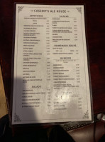 Cassidy's Ale House menu