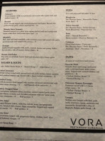 Vora European menu