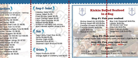 Kickin Seafood Cajun Style menu
