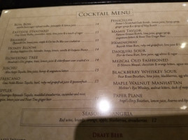 Davenport's menu