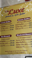 The Luxe Buffet Seafood Grill menu