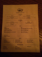 Hartley's menu