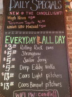 Candlelight Tavern menu