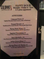 Fillipo's menu