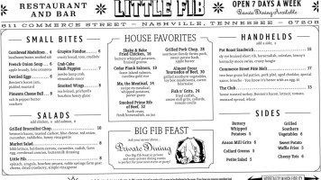Little Fib menu