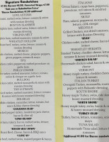 Wheatley Deli menu