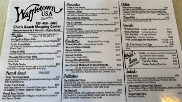 Waffletown Usa menu