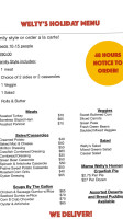 Welty's Deli And Catering menu